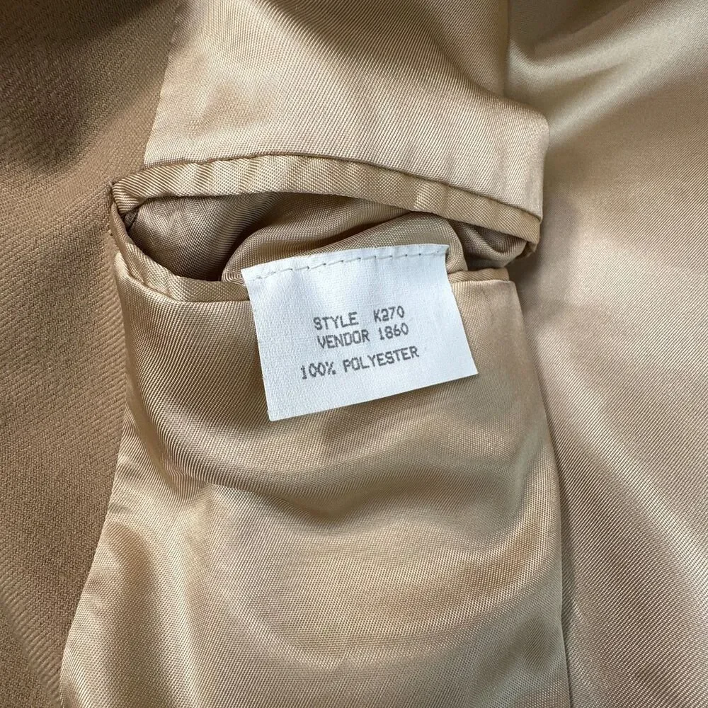 VTG LL Bean Sport‎ Coat Jacket Blazer Mens 48R Tan Brown Two Button Academia USA - Picture 4 of 11